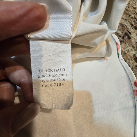 Black Halo Zalda Floral Flutter Ruffle Dress Romantic White Formal Cocktail 8 - Picture 10 of 12